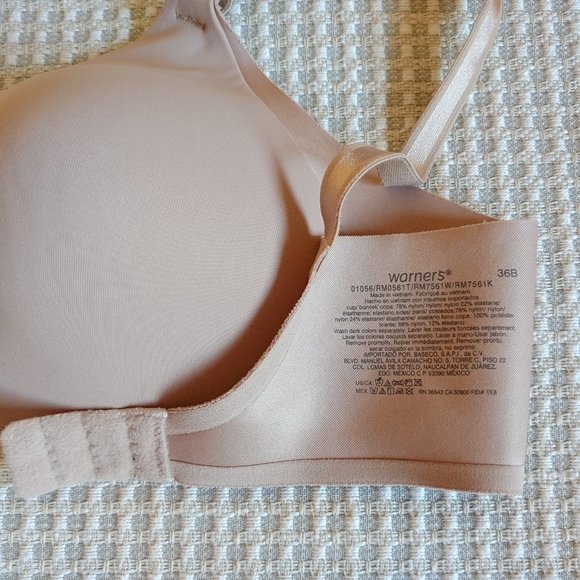 Warner’s No Side Effects Wireless T-shirt Bra 36B Toasted Almond - NWOT - Picture 2 of 6